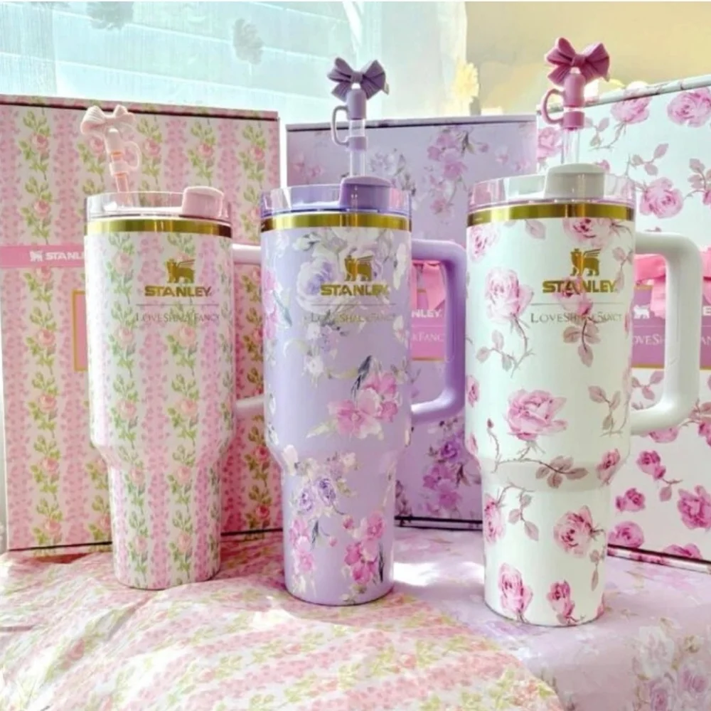 The Stanley x LoveShackFancy Ribbon Rosa 40 oz. Quencher - NEW in Sealed Package - Picture 5 of 6